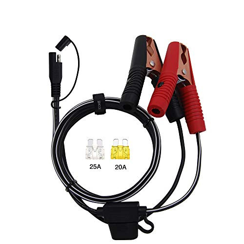 SCCKE 4_9FT 14AWG Battery Alligator Crocodile Clip to SAE Connector Extension Cable12V SAE Quick Release Adapter to Alligator Clips Quick Disconnect Cable