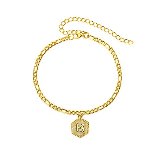 Initial Anklet Gold Ankle Bracelets for Women Figaro Chain Anklets Adjustable Letter Alphabet Foot Chain Anklet Cute Anklets for Teen Girls Summer Beach Jewelry Men Stainless Steel Anklet B Initial Anklet Gold Ankle Bracelets for Women Figaro Chain Anklets Adjustable Letter Alphabet Foot Chain Anklet Cute Anklets for Teen Girls Summer Beach Jewelry Men Stainless Steel Anklet B