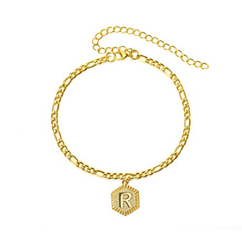 Initial Anklet Gold Ankle Bracelets for Women Figaro Chain Anklets Adjustable Letter Alphabet Foot Chain Anklet Cute Anklets for Teen Girls Summer Beach Jewelry Men Stainless Steel Anklet R Initial Anklet Gold Ankle Bracelets for Women Figaro Chain Anklets Adjustable Letter Alphabet Foot Chain Anklet Cute Anklets for Teen Girls Summer Beach Jewelry Men Stainless Steel Anklet R
