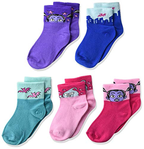 Disney girls Vampirina 5 Pack Shorty Casual Sock Assorted Bright Multi Shoe Size 4-8 US Disney girls Vampirina 5 Pack Shorty Casual Sock Assorted Bright Multi Shoe Size 4-8 US