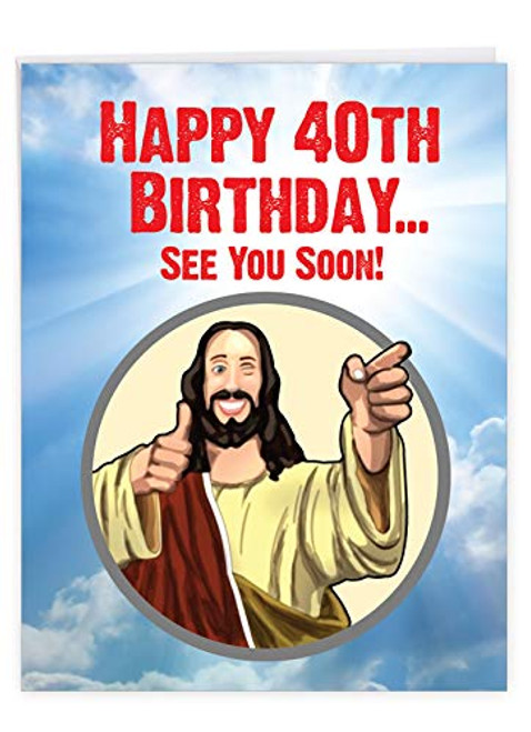 NobleWorks - Big 40th Birthday Card Funny 8_5 x 11 Inch - Over the Hill Humor God Bday Notecard with Envelope - See You Soon-40 J9064MBG NobleWorks - Big 40th Birthday Card Funny 8_5 x 11 Inch - Over the Hill Humor God Bday Notecard with Envelope - See You Soon-40 J9064MBG