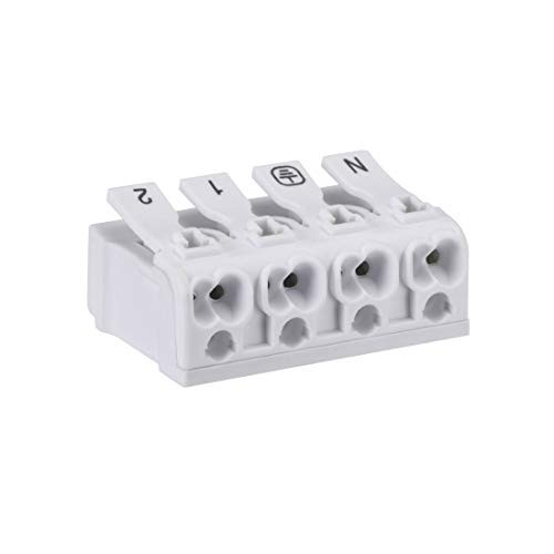 uxcell Spring Wire Connectors Quick Connector No Screws Terminal Barrier Block 4 Positions 10pcs
