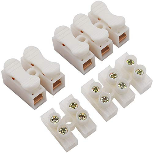 Tnisesm80Pcs Quick Connector Spring Wire Connector Screw Terminal Barrier Block Cable clamp for LED Strip Light Wire Connecting 2P CH23P CH3