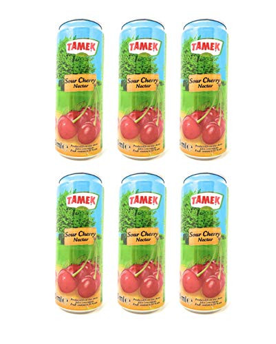 Tamek Canned Sour Cherry Nectar Juice 6 Pack Total of 1980mL