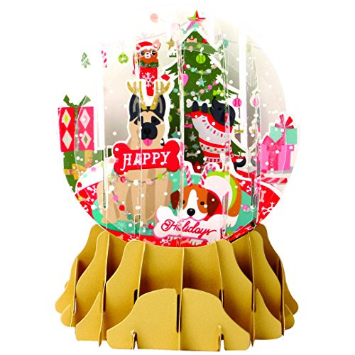 3D Pop Up Christmas Snow Globe - SWEATER DOGS - UP-WP-SGM-026