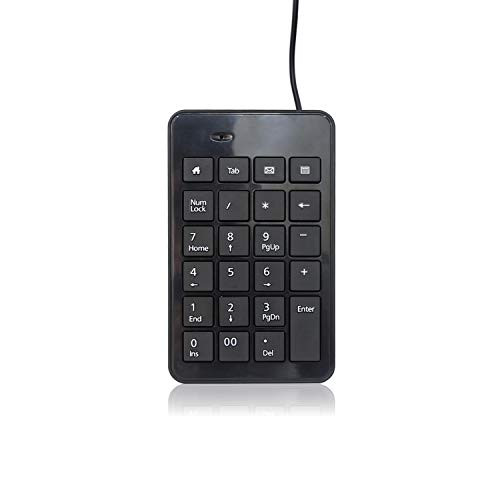 KEY IDEA Wired Numeric Keypad 23Keys Number Pad for Laptop Desktop Computer PC-Black with USB keypad