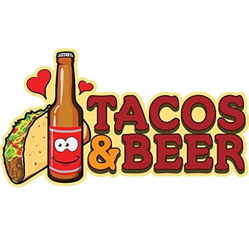 Tacos   Beer 8 Concession Decal Sign cart Trailer Stand Sticker Equipment