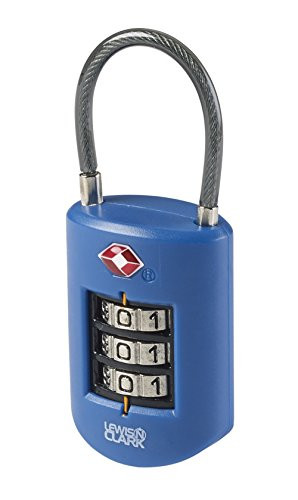 Lewis N_ Clark Travel Sentry Large Dial Cable Lock Blue One Size