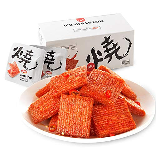 Madamera Food Wei Long La Tiao Spicy Snack Chinese Special Snack Vegetarian QinZuiShao Spicy Strip office Casual snack individual package Easy to carry - 1 box 200g Hot Spicy