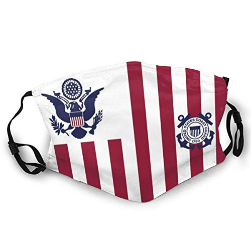 USCG-Ensign-Us-Coast-Guard-Sign Windproof Sports Face Outdoor for Men and Women Black