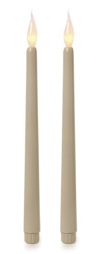 Darice 6204-13 2-Piece Battery Operated LED Taper Candle, 11-Inch, Beige