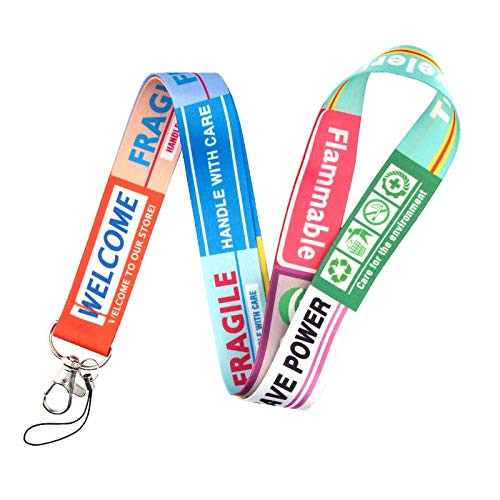Signs Pattern Lanyard 17_7inch Long with Waterproof ID Card Holder Shipping Labels Welcome Labels Fragile Labels Freight Shipping Labels Lanyard