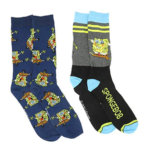 Hyp Spongebob Squarepants Allover Print Mens Crew Socks 2 Pair Pack Hyp Spongebob Squarepants Allover Print Mens Crew Socks 2 Pair Pack
