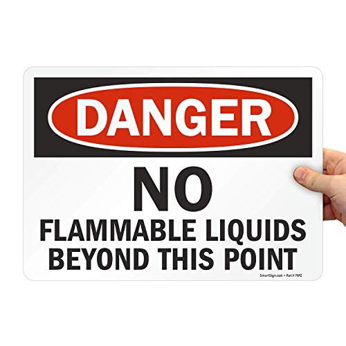 SmartSign Danger - No Flammable Liquids Beyond This Point Label 10 x 14 Laminated Vinyl SmartSign Danger - No Flammable Liquids Beyond This Point Label 10 x 14 Laminated Vinyl