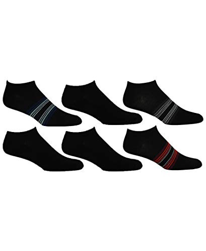 Steve Madden Mens 8PK Solid and Stripe Low Cut MSM47283 Black Multi One Size