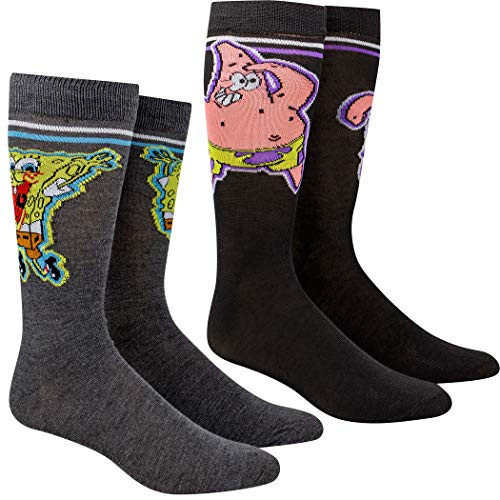 Hyp Spongebob Squarepants and Patrick Salute Mens Crew Socks 2 Pair Pack Hyp Spongebob Squarepants and Patrick Salute Mens Crew Socks 2 Pair Pack