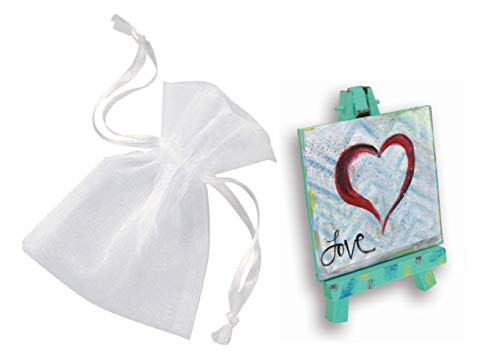 CVN ~ Love ~ Boxed Inspirational Mini Plaque on Mini Easel ~ with Drawstring Bag - Whimsical Gift ~ Decor