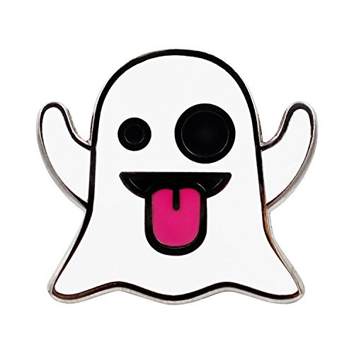 Ghost Emoji Enamel Pin by Real Sic  Halloween Pins Series - Cute Snapchat Ghost Emoji Pin for Backpacks Jackets Hats   Tops