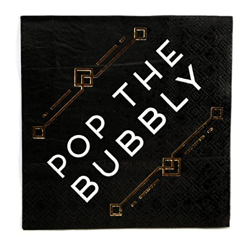 C_R_ Gibson New Years Eve Party 5 x 5 inch Beverage Napkins 2 Packs 40 Count Pop The Bubbly