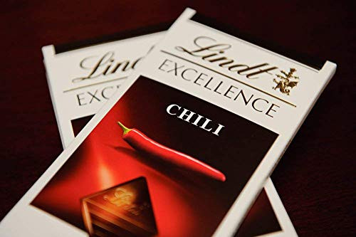 Lindt Excellence Dark Chocolate with Chili Bar 3_5 Oz 2 Pack