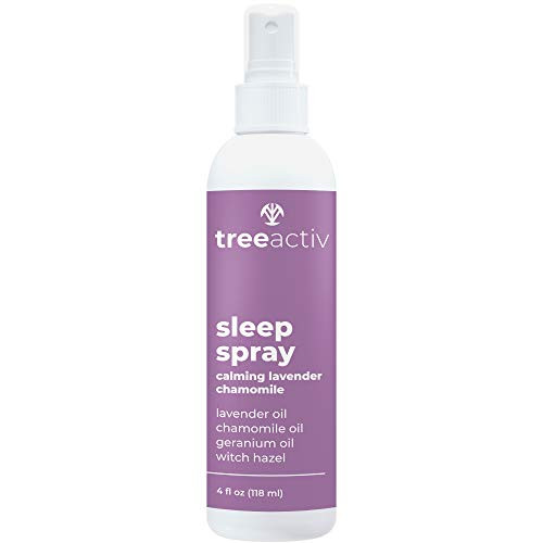 TreeActiv Sleep Spray Calming Lavender Chamomile Pillow and Sheet Spray with Fragrant Essential Oil Blend for Sleeping and Relaxation Soothing Pillow Mist 4 fl oz 118ml