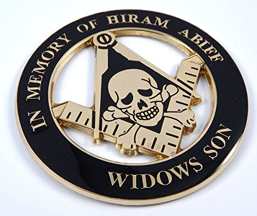 Masonic in Memory of Hiram Abiff Widows Son 3 Metal car Emblem 3D Decal MAS12