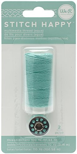 American Crafts We R Memory Keepers Stitch Happy 2 Piece Sewing Thread, Aqua