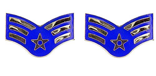 United States Air Force USAF Senior Airman E4 Insignia of Rank Lapel Pins Set of Two