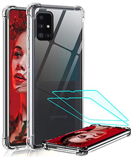 Samsung A71 5G Case Not Fit A71 4G Samsung Galaxy A71 5G Case with Tempered Glass Screen Protector 2 Pack LeYi Shockproof Crystal Clear Hard PC Protective Phone Cover Cases for Galaxy A71 5G