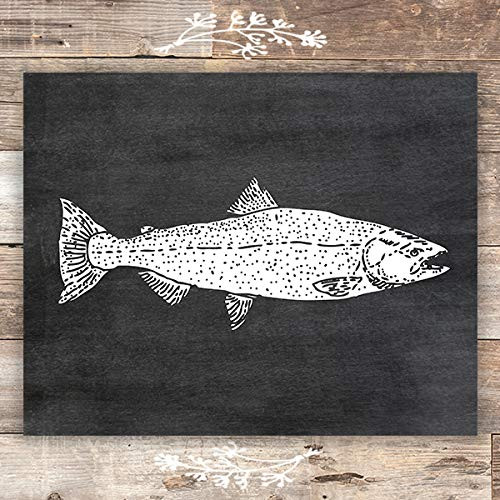 Rainbow Trout Chalkboard Art Print - Unframed - 8x10
