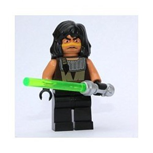 Quinlan Vos w Green Lightsaber (Lego Star Wars Minifigure)