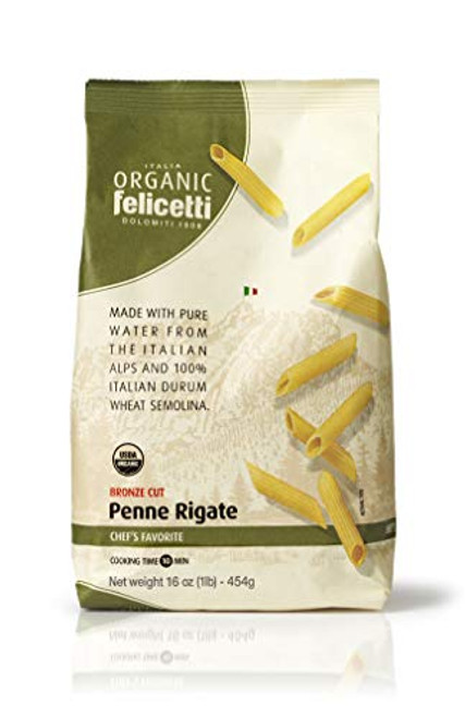 Felicetti Organic Penne Rigate Pasta Product of Italy 100 Italian Organic Durum Wheat USDA Organic Certified Gourmet NON-GMO certified wheat 1 lb Package 1 Felicetti Organic Penne Rigate Pasta Product of Italy 100 Italian Organic Durum Wheat USDA Organic Certified Gourmet NON-GMO certified wheat 1 lb Package 1