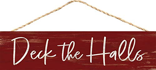P_ Graham Dunn Deck The Halls Rosy Red 6 x 1_5 Wood Christmas Hanging Figurine Ornament P_ Graham Dunn Deck The Halls Rosy Red 6 x 1_5 Wood Christmas Hanging Figurine Ornament