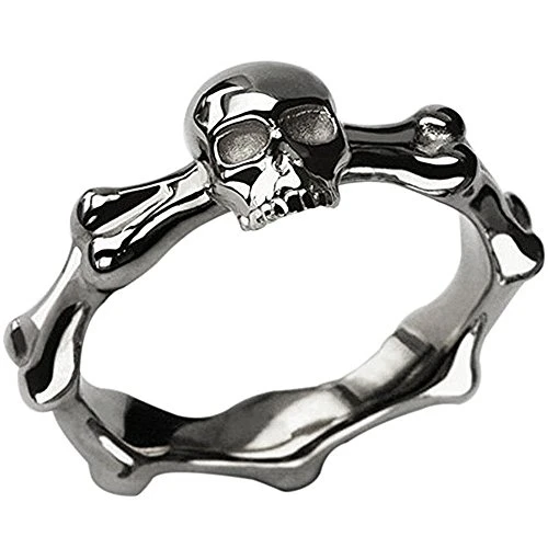 Stainless Steel Skull Biker Ring 8_5
