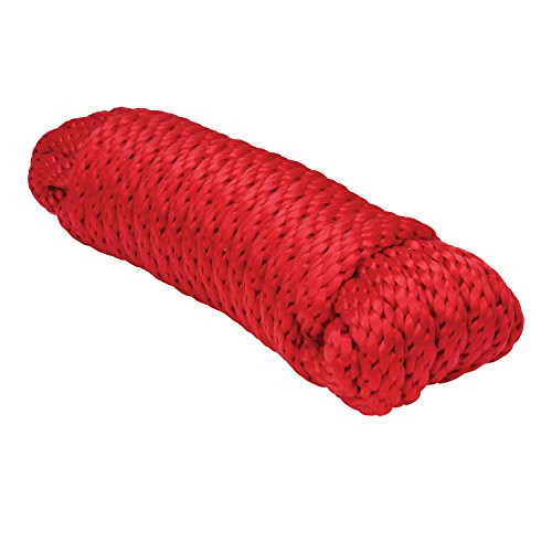 Extreme Max 3008.0109 Red 3/8" x 10' Solid Braid MFP Utility Rope