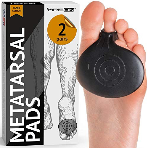 Metatarsal Pads Ball of Foot Cushions - Soft Gel Ball of Foot Pads - Mortons Neuroma Callus Metatarsal Foot Pain Relief Bunion Forefoot Cushioning Relief Women - Black