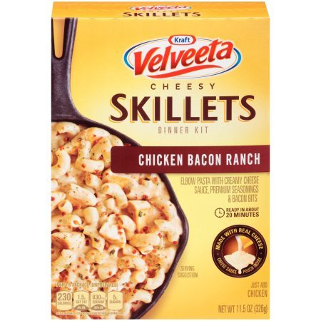Kraft Velveeta Cheesy Skillets Chicken Bacon Ranch Dinner Kit 11_5oz Box Pack of 1