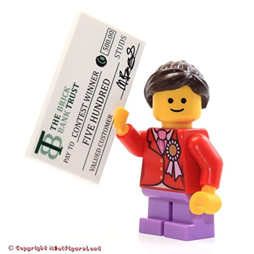LEGO City MiniFigure: Child (Red Jacket w/ Ribbon & Big Check) From Set 10251