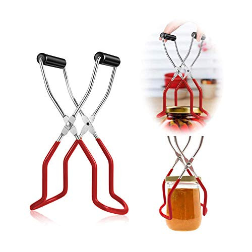 Canning Tongs Canning Jar Lifter TongsCanning Kit Stainless Steel Canning Tongs Lifter Canning Supplies For Home Canning Starter Kit Red 1