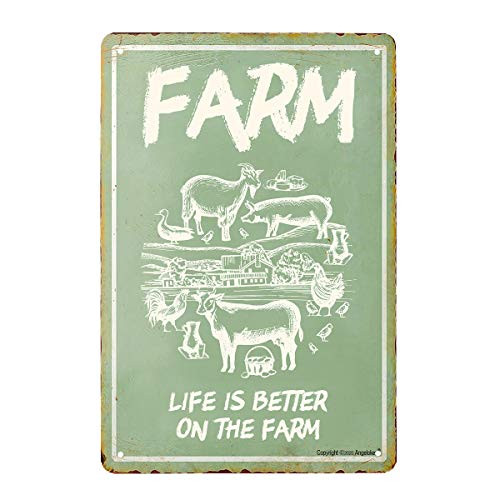 Tin Sign -Farm Sweet Farm Life is Better ON The Farm- Vintage Style Bar Pub Garage Hotel Diner Cafe Home Iron Mesh Fence Farm Supermarket Mall Forest Garden Door Wall Decor Art 8x12 Tin Sign -Farm Sweet Farm Life is Better ON The Farm- Vintage Style Bar Pub Garage Hotel Diner Cafe Home Iron Mesh Fence Farm Supermarket Mall Forest Garden Door Wall Decor Art 8x12