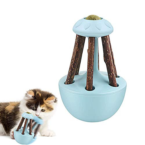 Tylu Catnip Tumbler Toy Cat Tumbler Toy Interactive Toys with Catnip Ball and Catnip Sticks Catnip Sticks Chew Sticks Teeth Molar Chew Toys for Cats Kitten Kitty