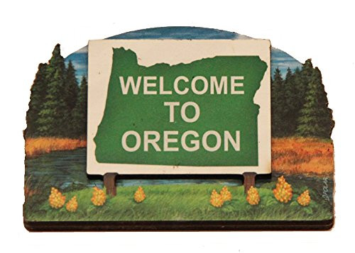 Oregon State Welcome Sign Wood Fridge Magnet 2