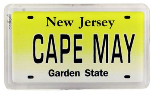 Cape May New Jersey License Plate Acrylic Small Fridge Collector's Souvenir Magnet 2" X 1.25"
