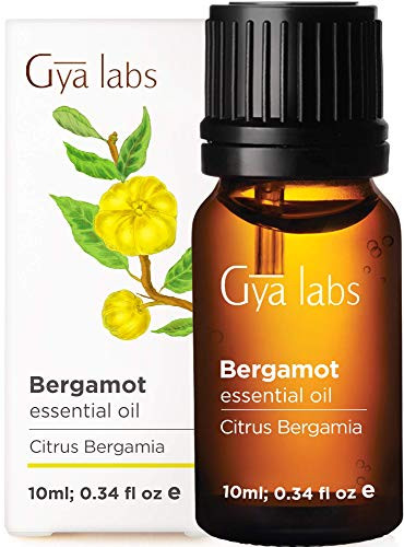 Gya Labs Bergamot Essential Oil for Stress Relief   Headaches - Topical Use for Muscle Pain Relief   Boost Hair Growth - 100 Pure Natural Therapeutic Grade for Aromatherapy Diffuser - 10ml
