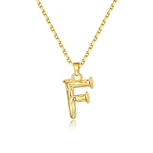 SANNYRA Dainty Initial Necklace 14K Gold Plated Personalized Letter F Pendant Necklace for Women Girls