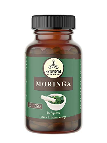 180 Capsules Organic Moringa Oleifera Ultra-Premium 100 Organic Moringa Leaf Powder 700mg Per Serving  Veg Capsules  Gluten Free  Antioxidant Supplement  Weight Loss and Anti-Aging