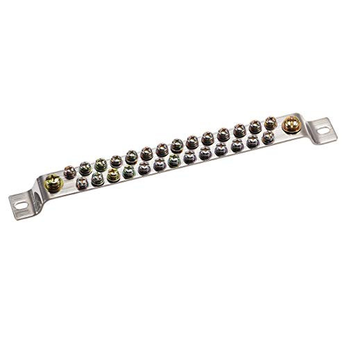 uxcell Copper Screw Terminal Block Connector Bar 100A Double Row Bridge Shape Ground Wire 29 Positions