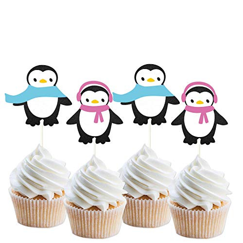 24Pcs Glitter Penguin Cupcake Toppers Winter Baby Birthday Cake Topper Waddle it be Gender Reveal Party Cupcake Topper Penguin Baby Shower Decoration 24Pcs Glitter Penguin Cupcake Toppers Winter Baby Birthday Cake Topper Waddle it be Gender Reveal Party Cupcake Topper Penguin Baby Shower Decoration