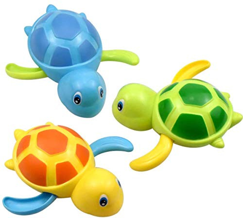 HQdeal 3PCS Baby Bath Toys Clockwork Turtle for Toddlers Boys Girls Wind Up Bath Toy Water Toys Swimming Turtle Clockwork Bathtub Pool Swimming Turtle Kid Toddler Bath Toys Gift