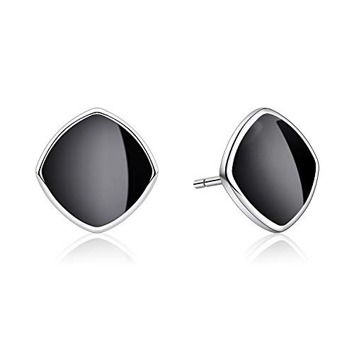 B_Catcher Earrings Women 925 Sterling Silver Stud Earrings Simple Black gift for Men and Women B_Catcher Earrings Women 925 Sterling Silver Stud Earrings Simple Black gift for Men and Women